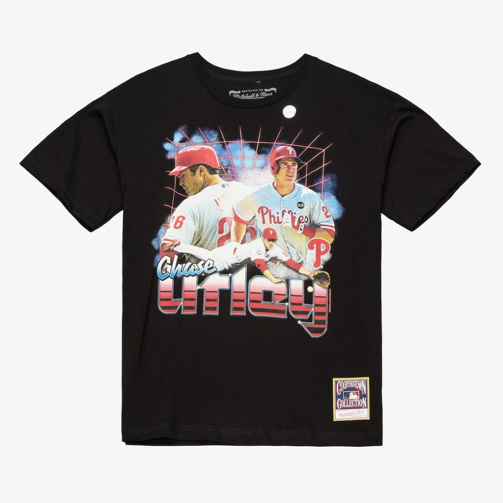 Chase Utley Philadelphia Phillies Legendary Collage Player T-Shirt - Black | Mitchell & Ness