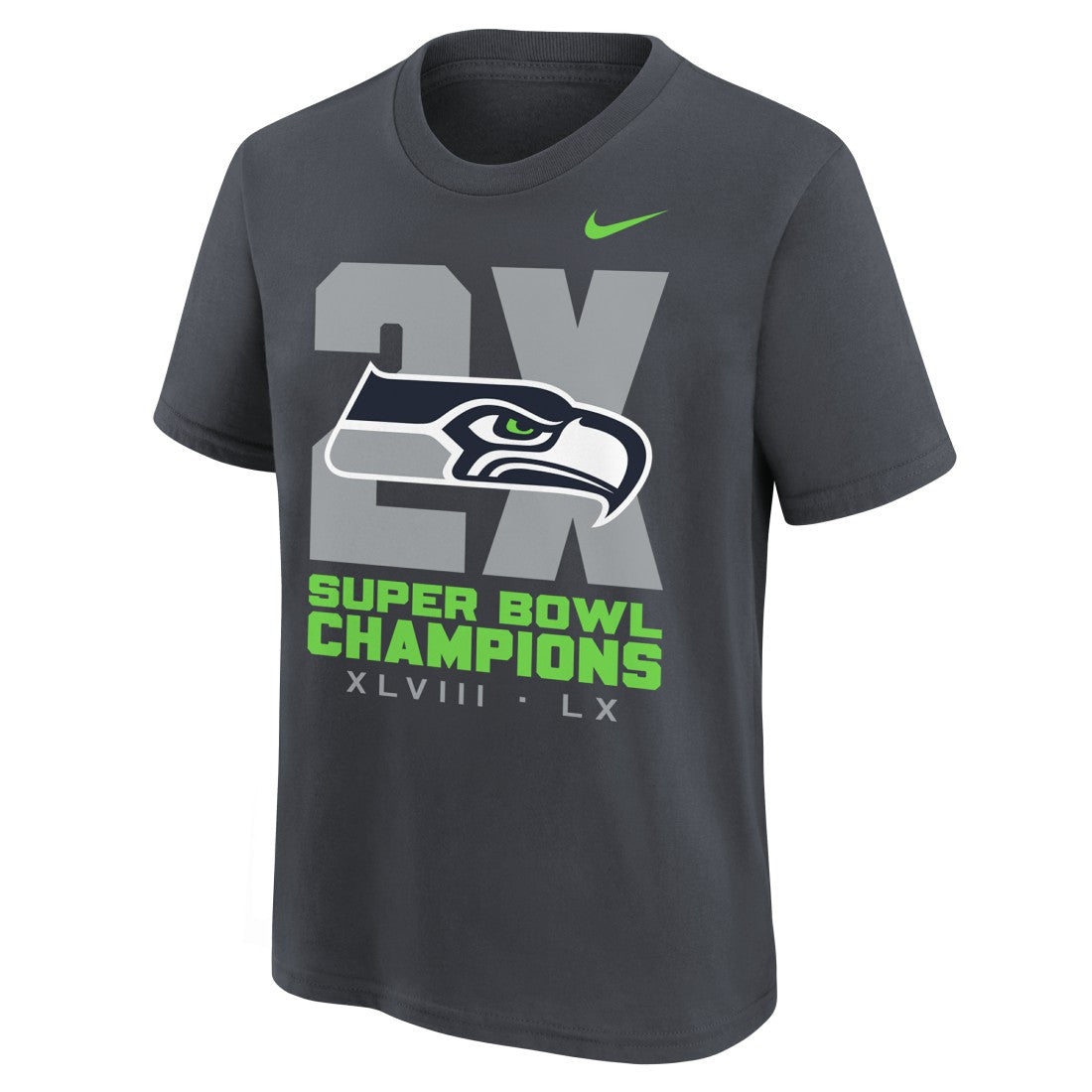 NFL Seattle Seahawks Youth Two-Time Super Bowl Champions Multi-Champs T-Shirt