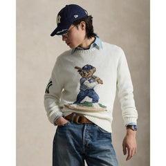 Yankees Polo Ralph Lauren Bear Sweater - White