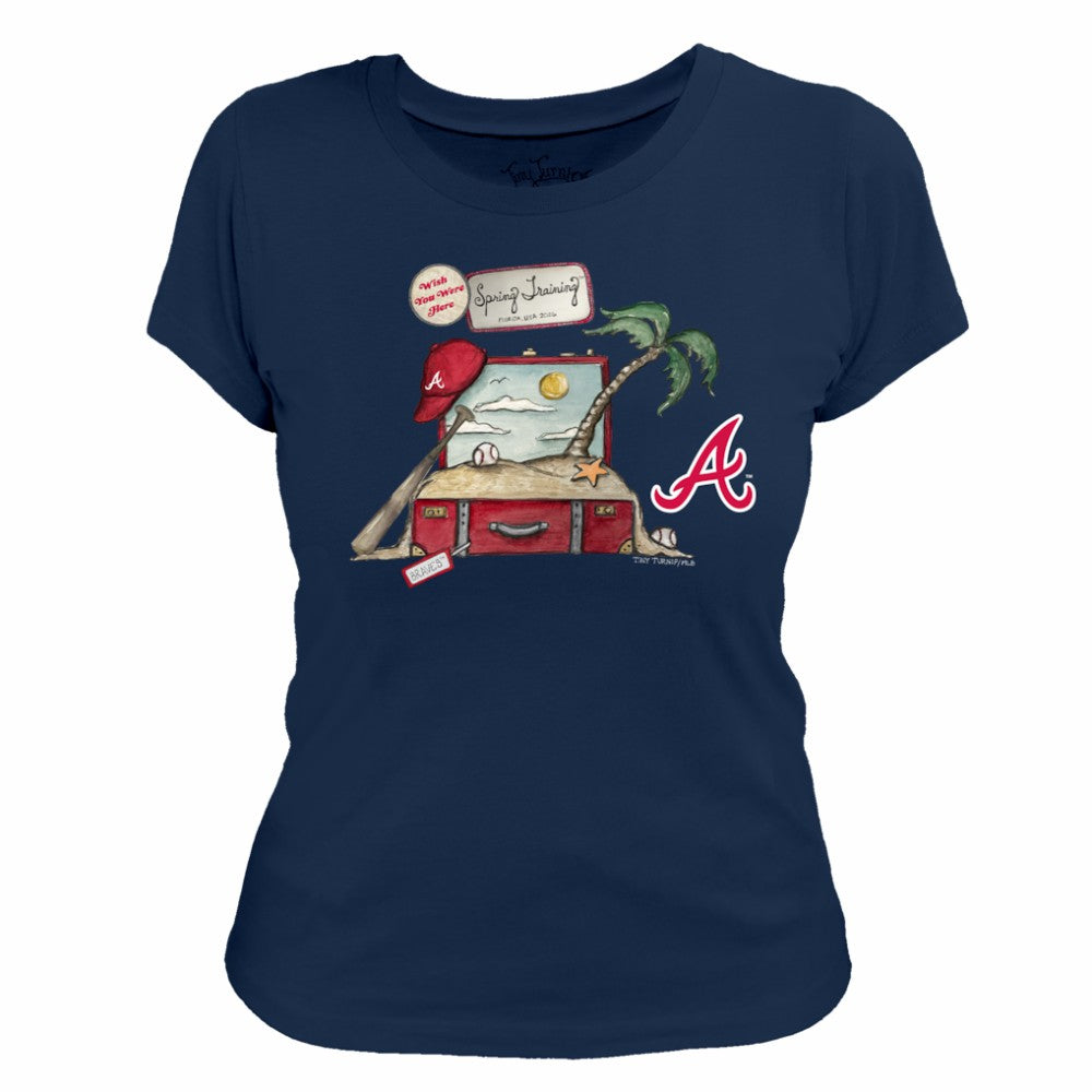 Atlanta Braves Tiny Turnip Women's 2026 Spring Training T-Shirt - Navy