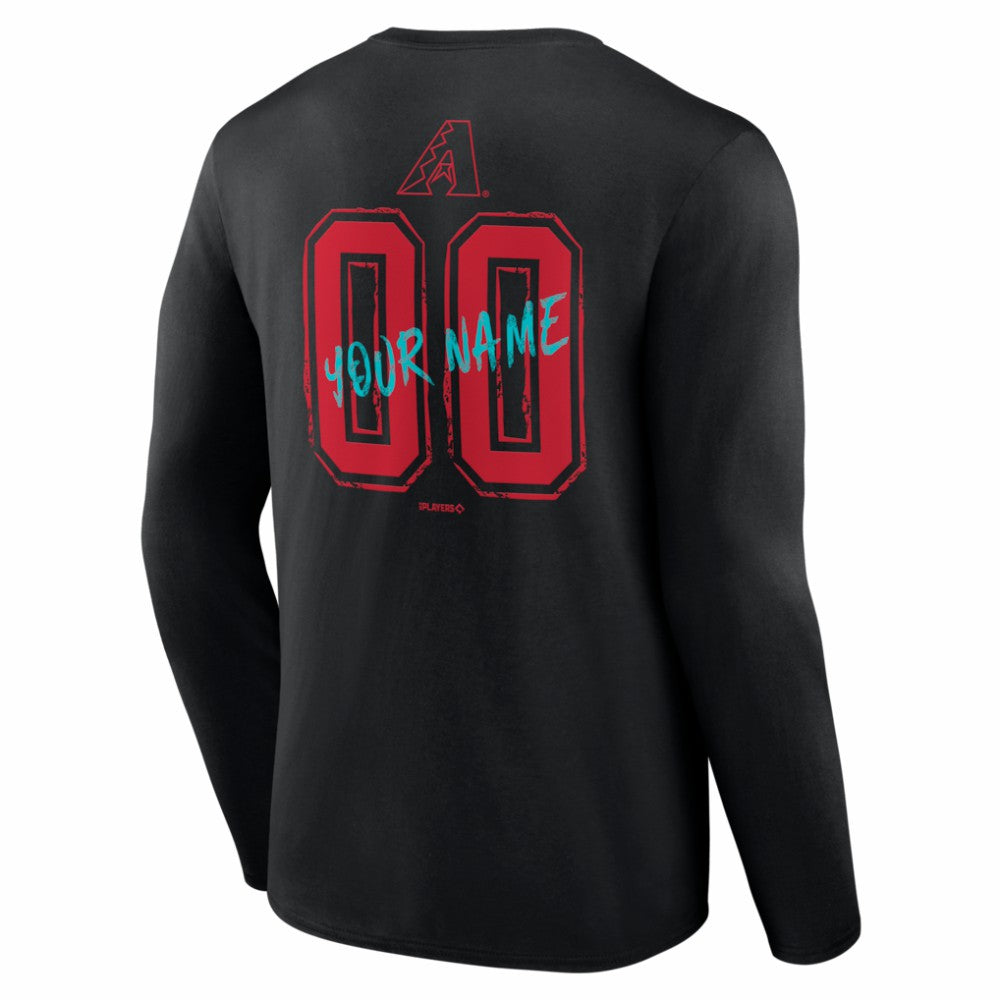 Arizona Diamondbacks  Hustle Personalized Name & Number Long Sleeve T-Shirt - Black