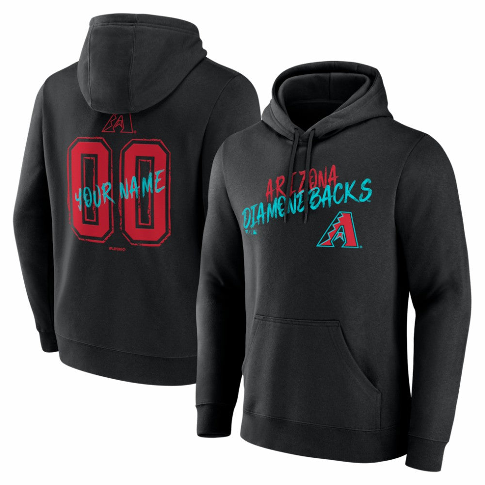 Arizona Diamondbacks  Hustle Personalized Name & Number Hoodie - Black