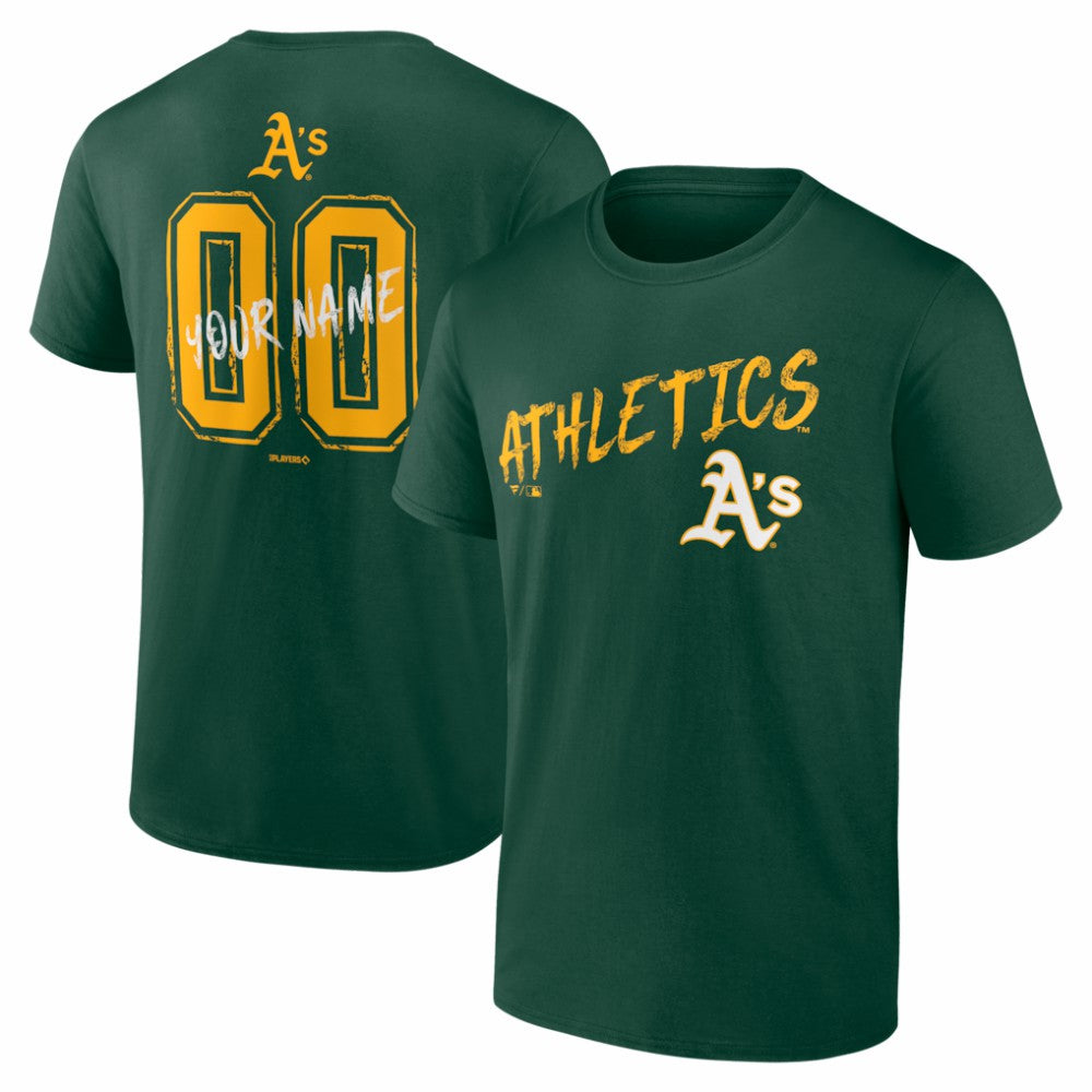 Athletics  Hustle Personalized Name & Number T-Shirt - Green