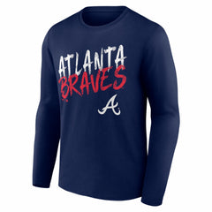 Atlanta Braves  Hustle Personalized Name & Number Long Sleeve T-Shirt - Navy