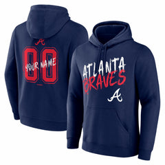 Atlanta Braves  Hustle Personalized Name & Number Hoodie - Navy