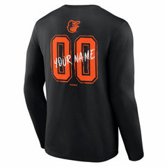 Baltimore Orioles  Hustle Personalized Name & Number Long Sleeve T-Shirt - Black
