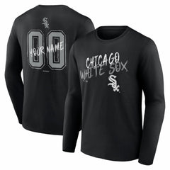 Chicago White Sox  Hustle Personalized Name & Number Long Sleeve T-Shirt - Black