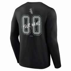 Chicago White Sox  Hustle Personalized Name & Number Long Sleeve T-Shirt - Black