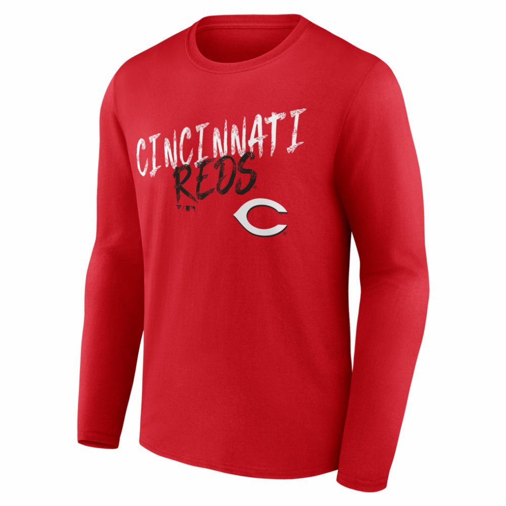 Cincinnati Reds  Hustle Personalized Name & Number Long Sleeve T-Shirt - Red