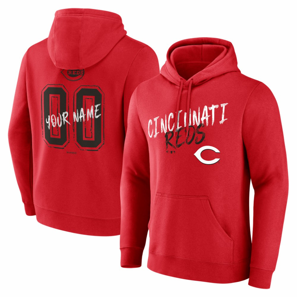 Cincinnati Reds  Hustle Personalized Name & Number Hoodie - Red