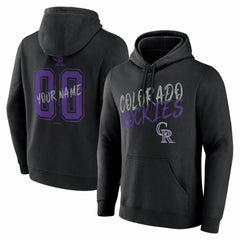 Colorado Rockies  Hustle Personalized Name & Number Hoodie - Black