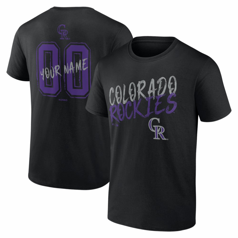 Colorado Rockies  Hustle Personalized Name & Number T-Shirt - Black