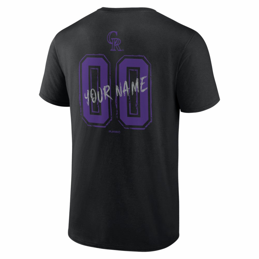 Colorado Rockies  Hustle Personalized Name & Number T-Shirt - Black