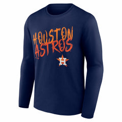 Houston Astros  Hustle Personalized Name & Number Long Sleeve T-Shirt - Navy