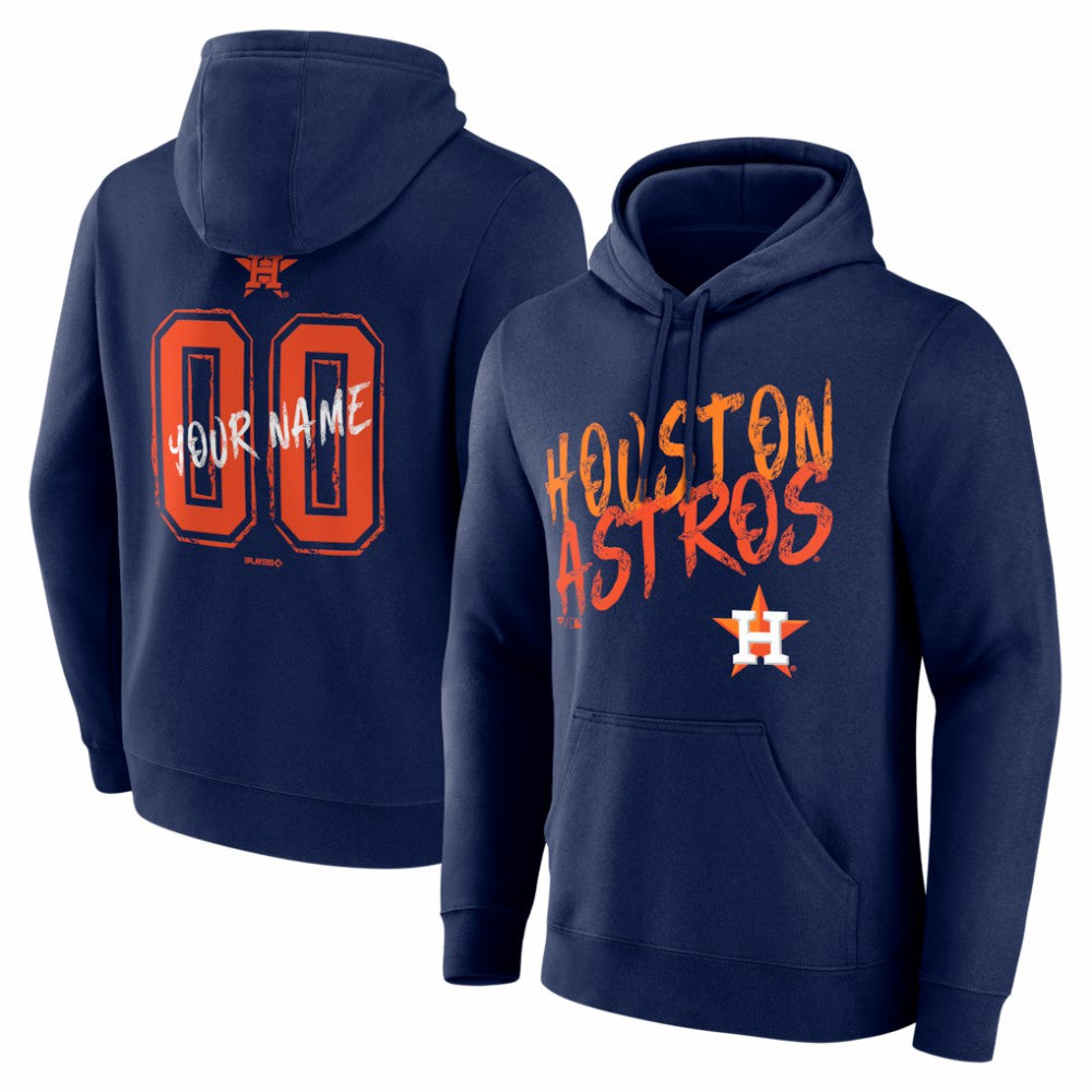 Houston Astros  Hustle Personalized Name & Number Hoodie - Navy