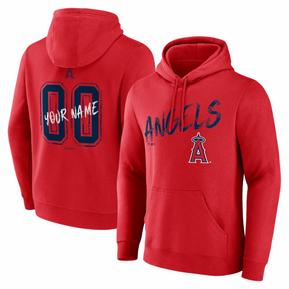 Los Angeles Angels  Hustle Personalized Name & Number Hoodie - Red