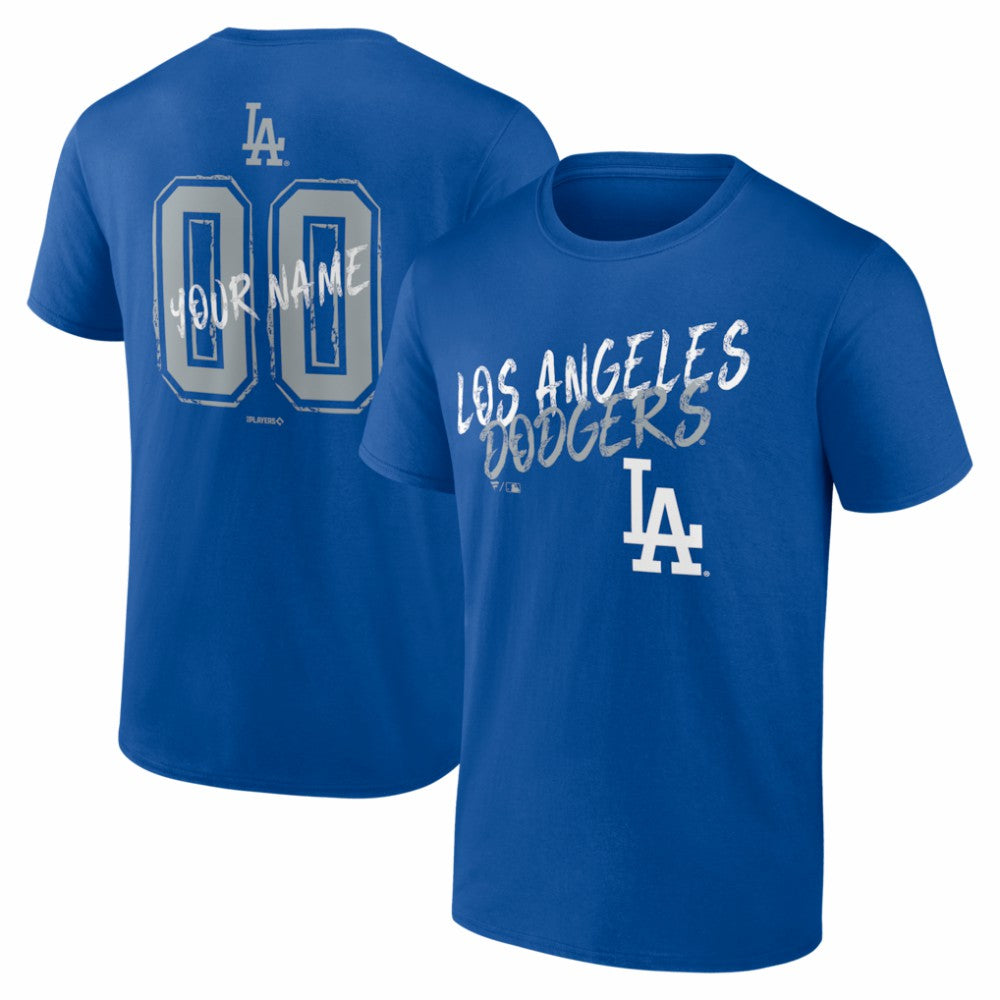 Los Angeles Dodgers  Hustle Personalized Name & Number T-Shirt - Royal