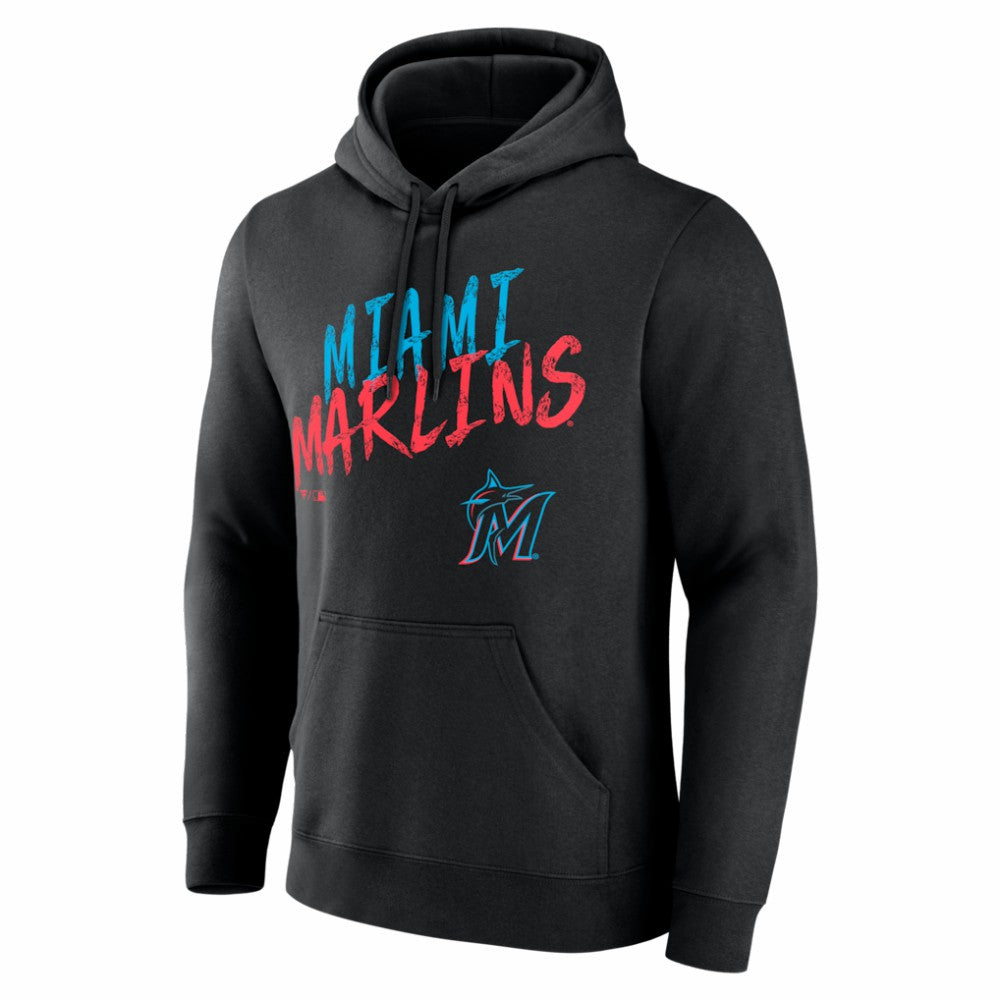 Miami Marlins  Hustle Personalized Name & Number Hoodie - Black