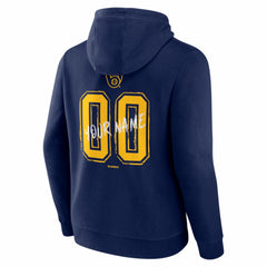Milwaukee Brewers  Hustle Personalized Name & Number Hoodie - Navy