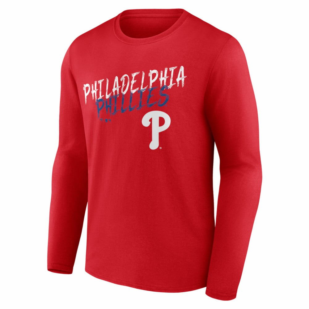 Philadelphia Phillies  Hustle Personalized Name & Number Long Sleeve T-Shirt - Red
