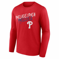 Philadelphia Phillies  Hustle Personalized Name & Number Long Sleeve T-Shirt - Red