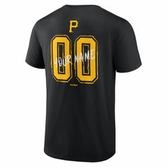 Pittsburgh Pirates  Hustle Personalized Name & Number T-Shirt - Black