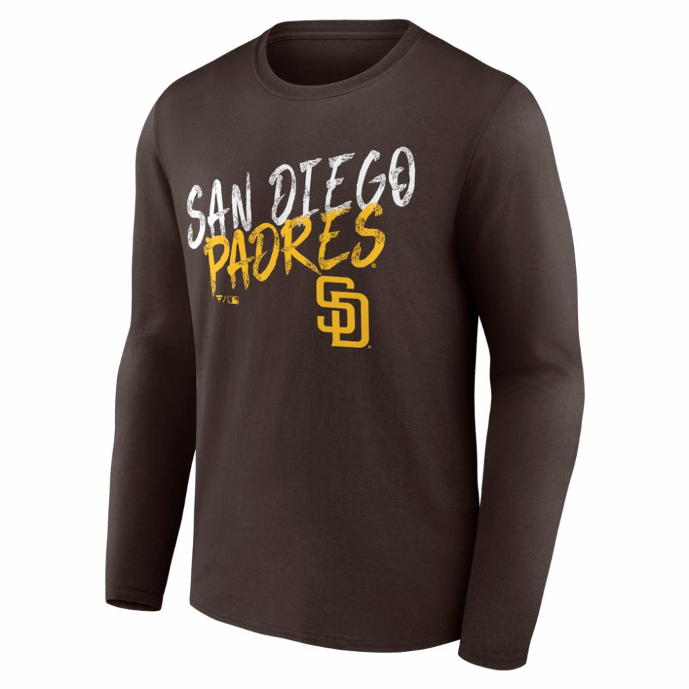 San Diego Padres  Hustle Personalized Name & Number Long Sleeve T-Shirt - Brown