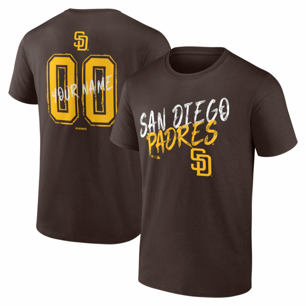 San Diego Padres  Hustle Personalized Name & Number T-Shirt - Brown