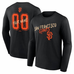 San Francisco Giants  Hustle Personalized Name & Number Long Sleeve T-Shirt - Black