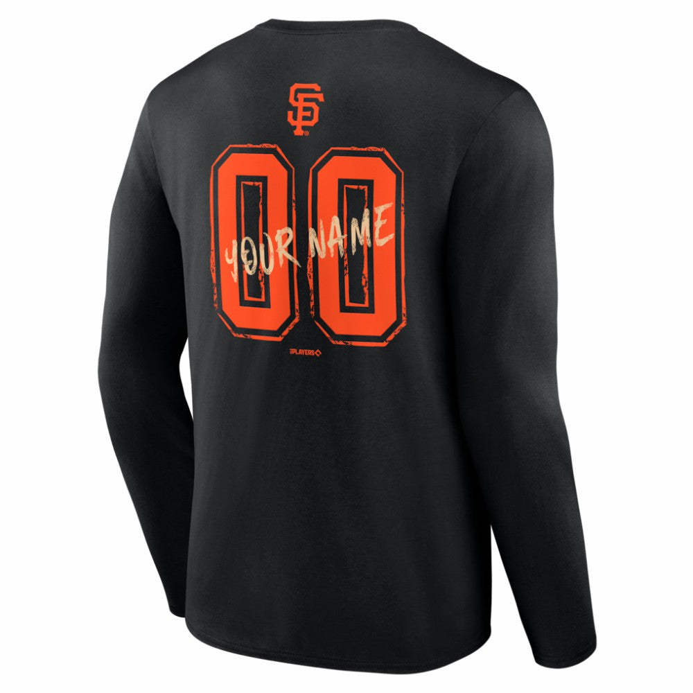 San Francisco Giants  Hustle Personalized Name & Number Long Sleeve T-Shirt - Black