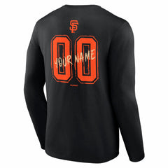 San Francisco Giants  Hustle Personalized Name & Number Long Sleeve T-Shirt - Black