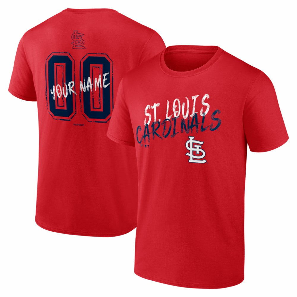 St. Louis Cardinals  Hustle Personalized Name & Number T-Shirt - Red