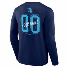 Tampa Bay Rays  Hustle Personalized Name & Number Long Sleeve T-Shirt - Navy