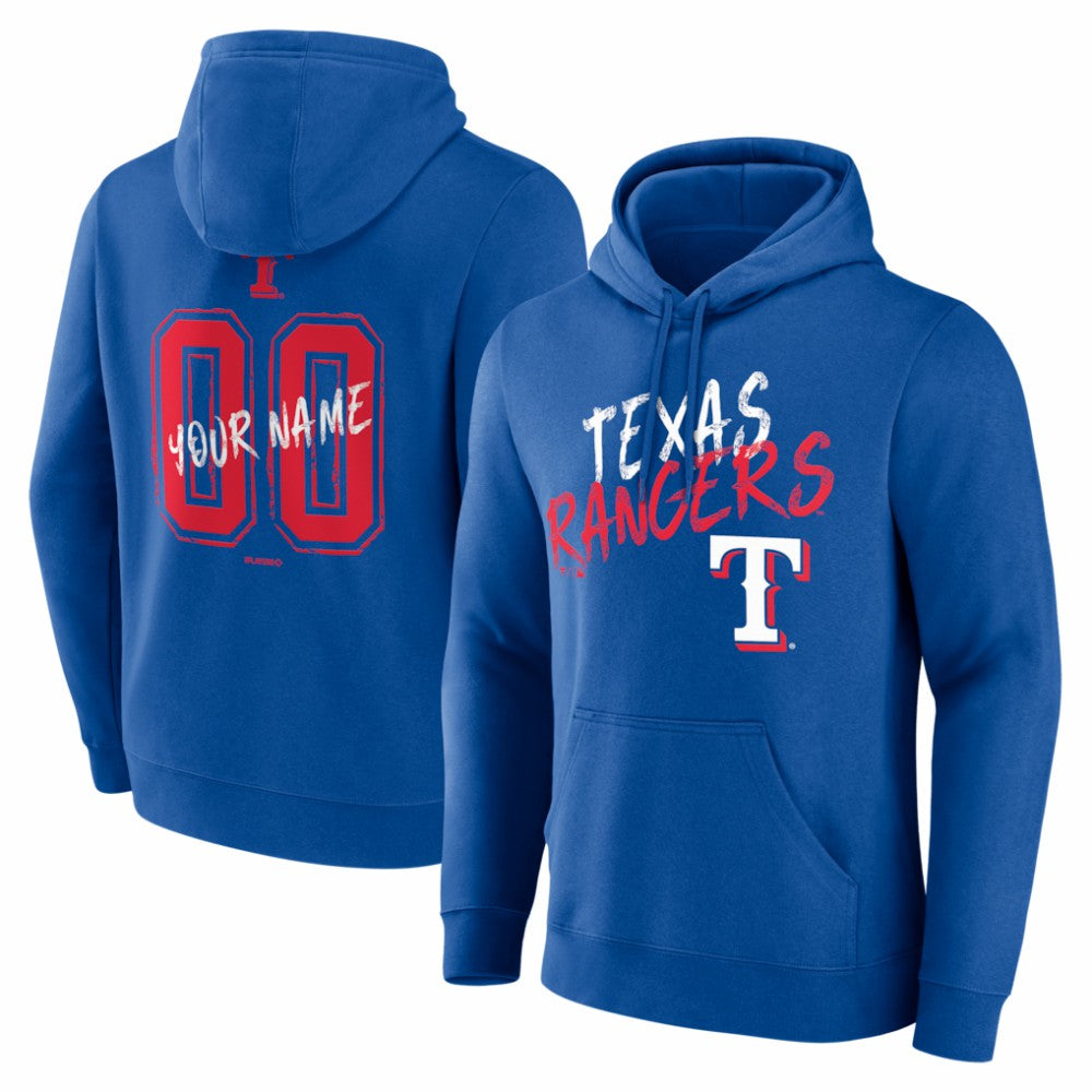 Texas Rangers  Hustle Personalized Name & Number Hoodie - Royal