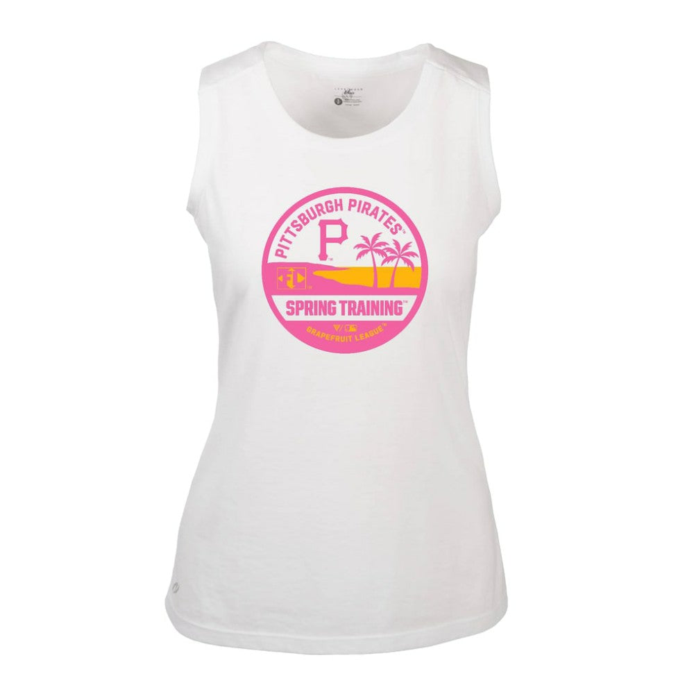 Pittsburgh Pirates Levelwear Women's Macy Spring Training Badge Bold Tank Top - White