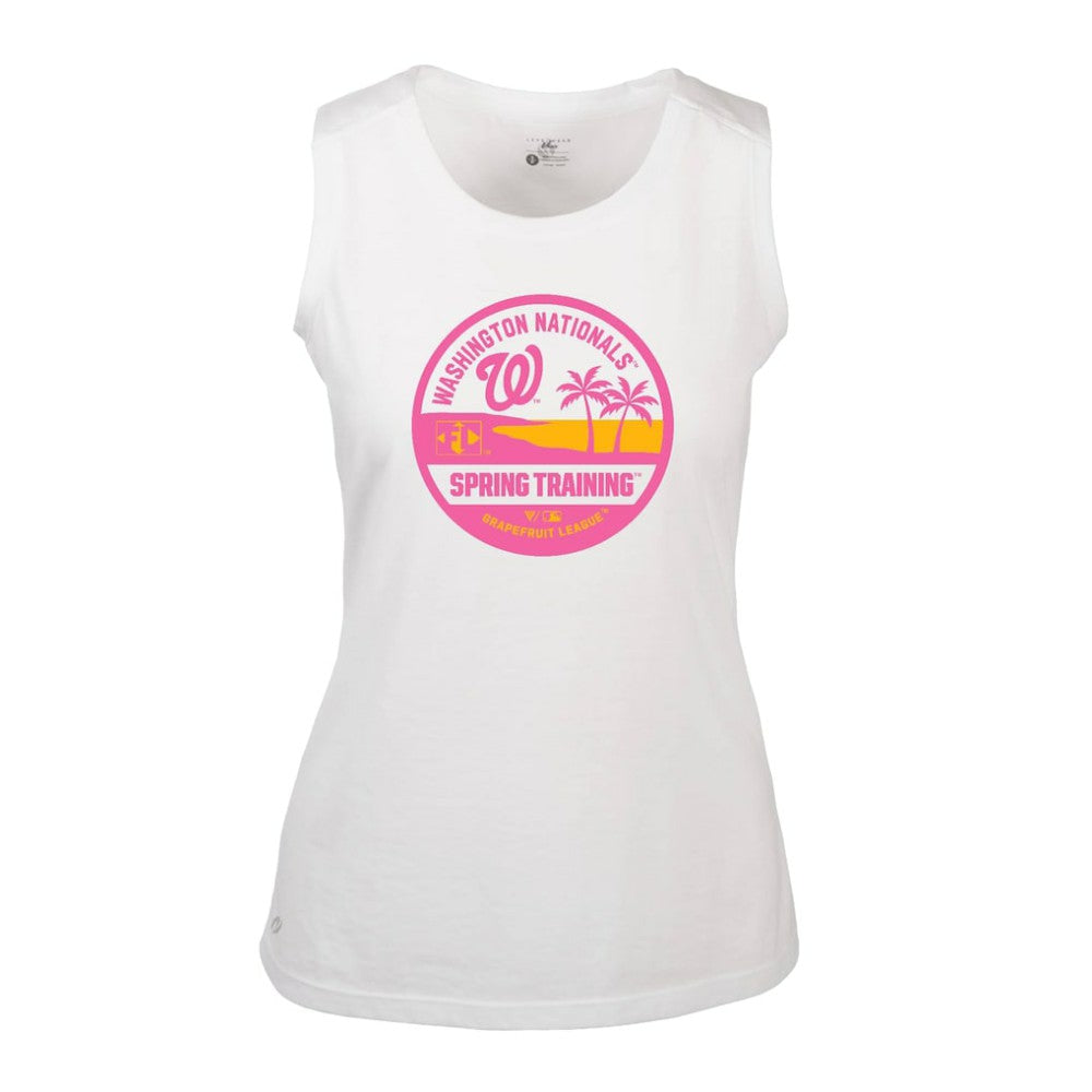 Washington Nationals Levelwear Women's Macy Spring Training Badge Bold Tank Top - White