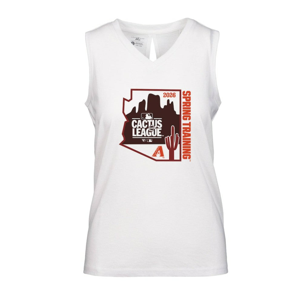 Arizona Diamondbacks Levelwear Women's 2026 Spring Training Paisley Ball Bold Tank - White