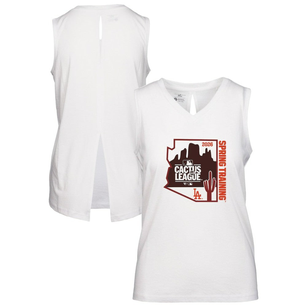 Los Angeles Dodgers Levelwear Women's 2026 Spring Training Paisley Ball Bold Tank - White