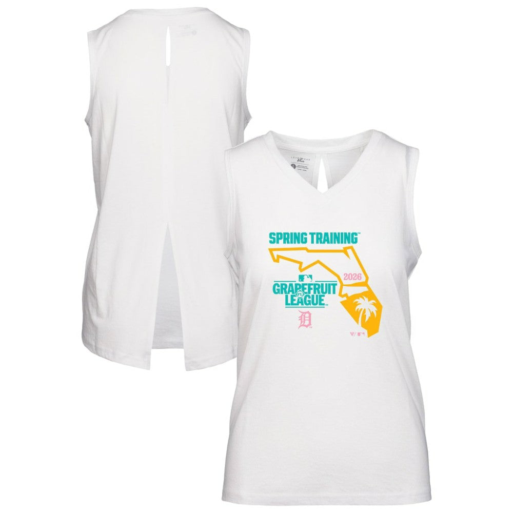 Detroit Tigers Levelwear Women's 2026 Spring Training Paisley Ball Bold Tank - White