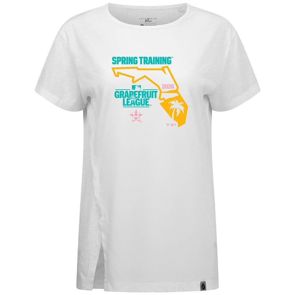 Houston Astros Levelwear Women's 2026 Spring Training Influx Ball Bold T-Shirt - White