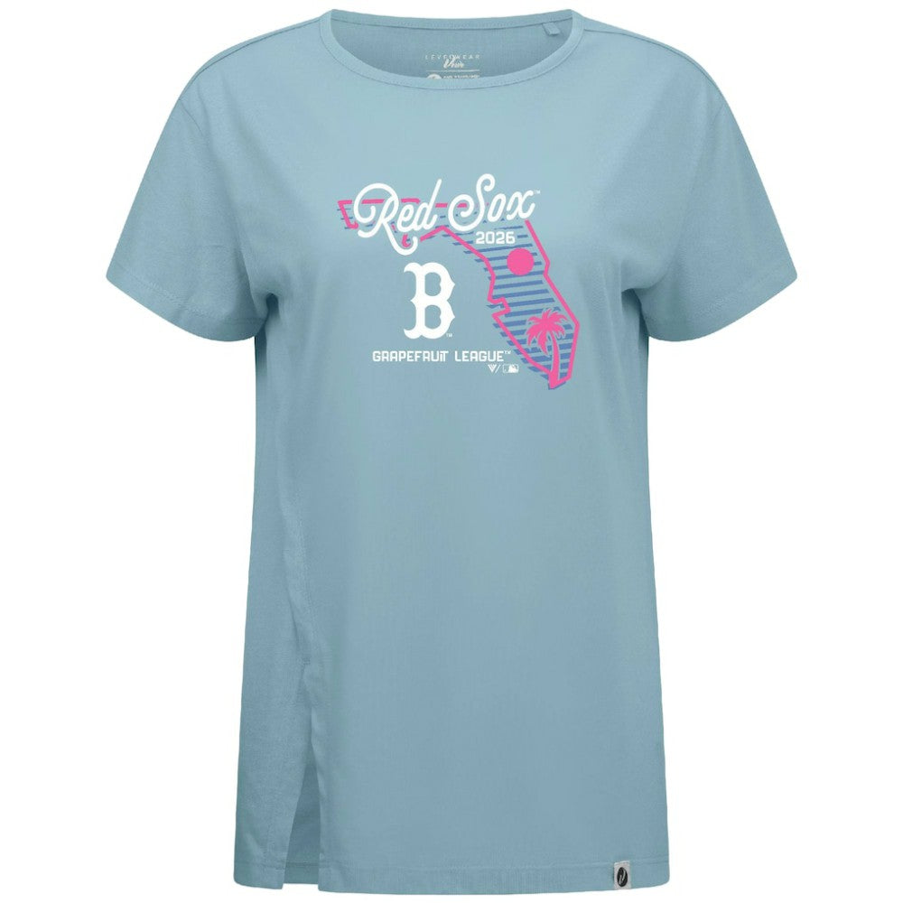 Boston Red Sox Levelwear Women's Influx Spring Training Sunrise Bold T-Shirt - Blue