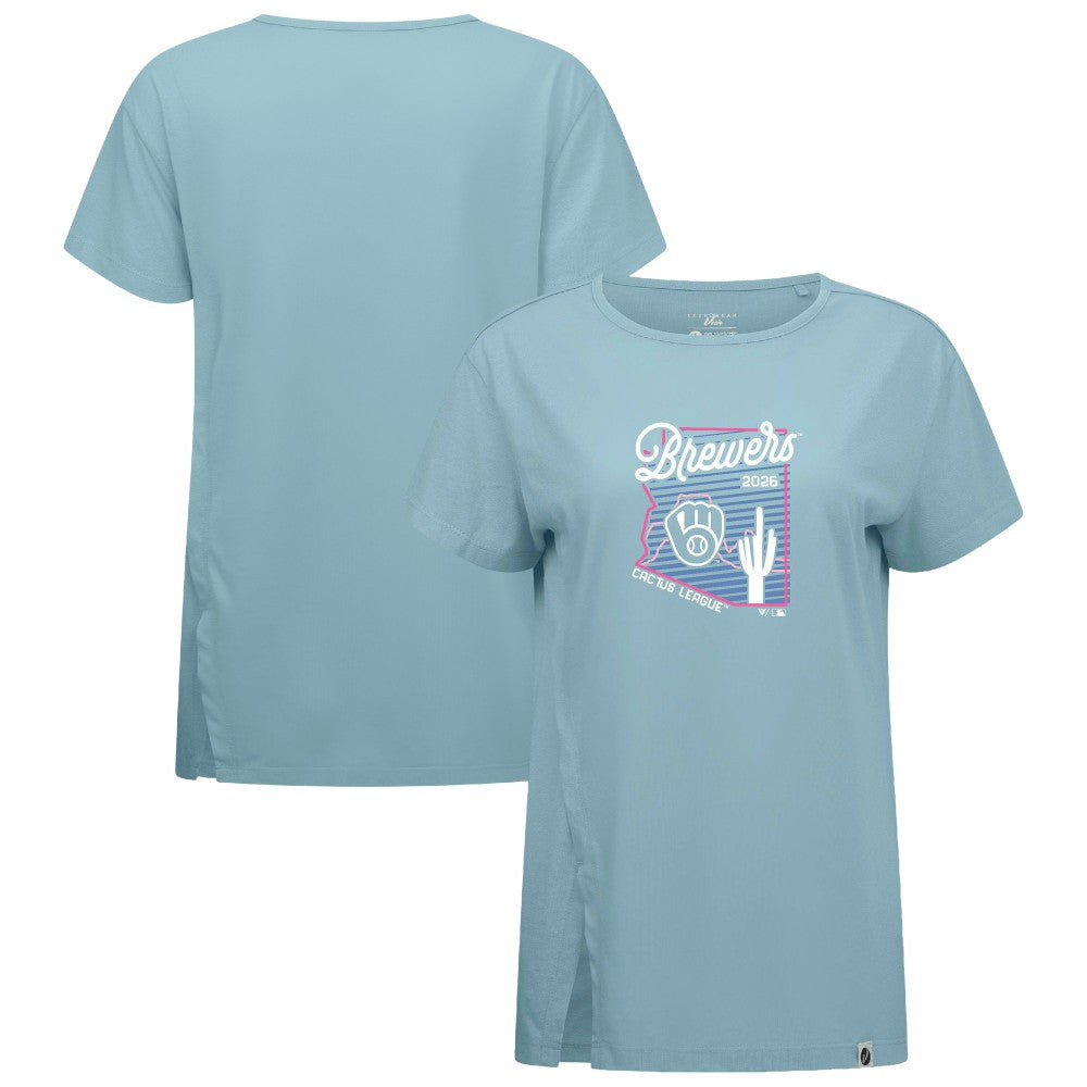Milwaukee Brewers Levelwear Women's Influx Spring Training Sunrise Bold T-Shirt - Blue