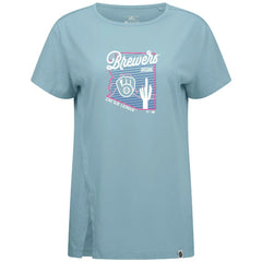 Milwaukee Brewers Levelwear Women's Influx Spring Training Sunrise Bold T-Shirt - Blue