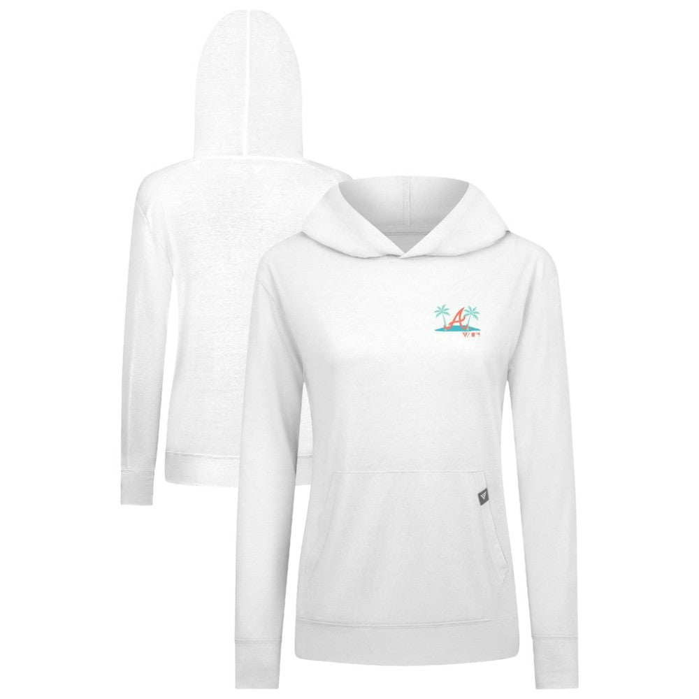 Atlanta Braves Levelwear Women's Relay Spring Break Panoramic Bold Hoodie - White