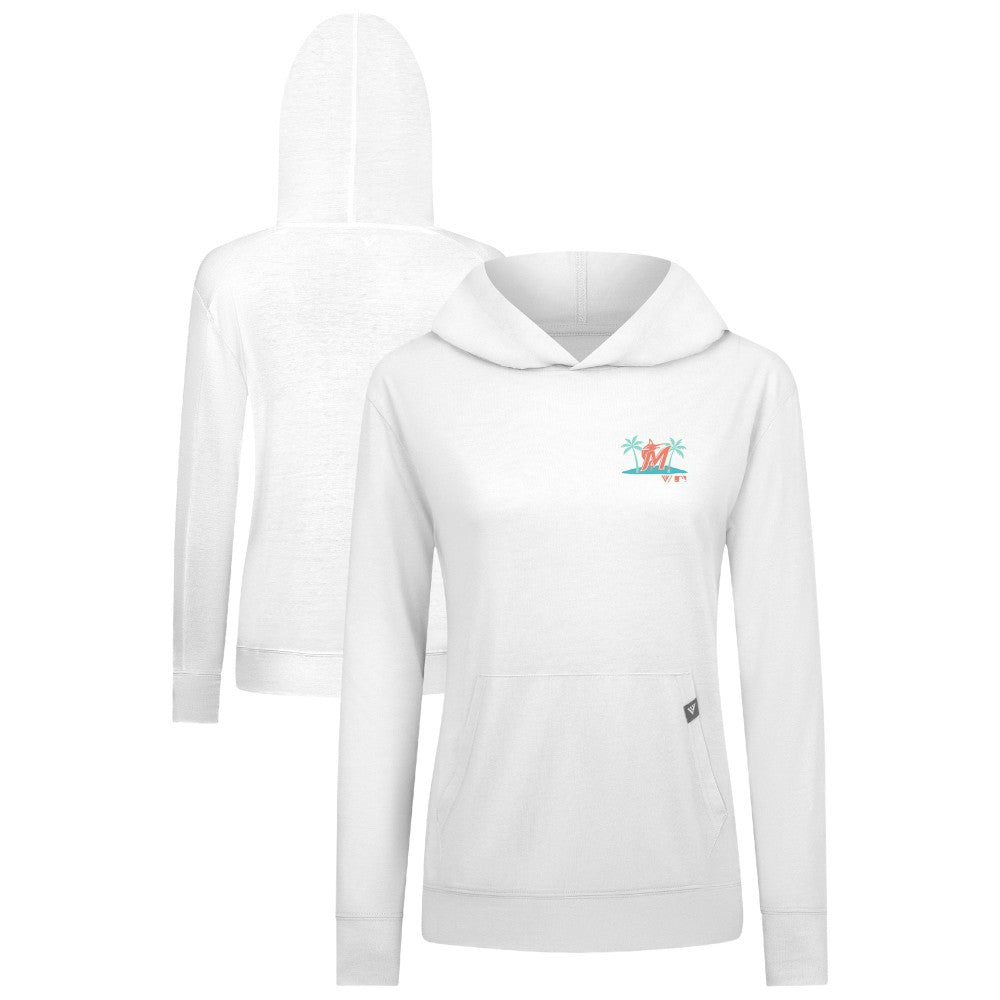 Miami Marlins Levelwear Women's Relay Spring Break Panoramic Bold Hoodie - White
