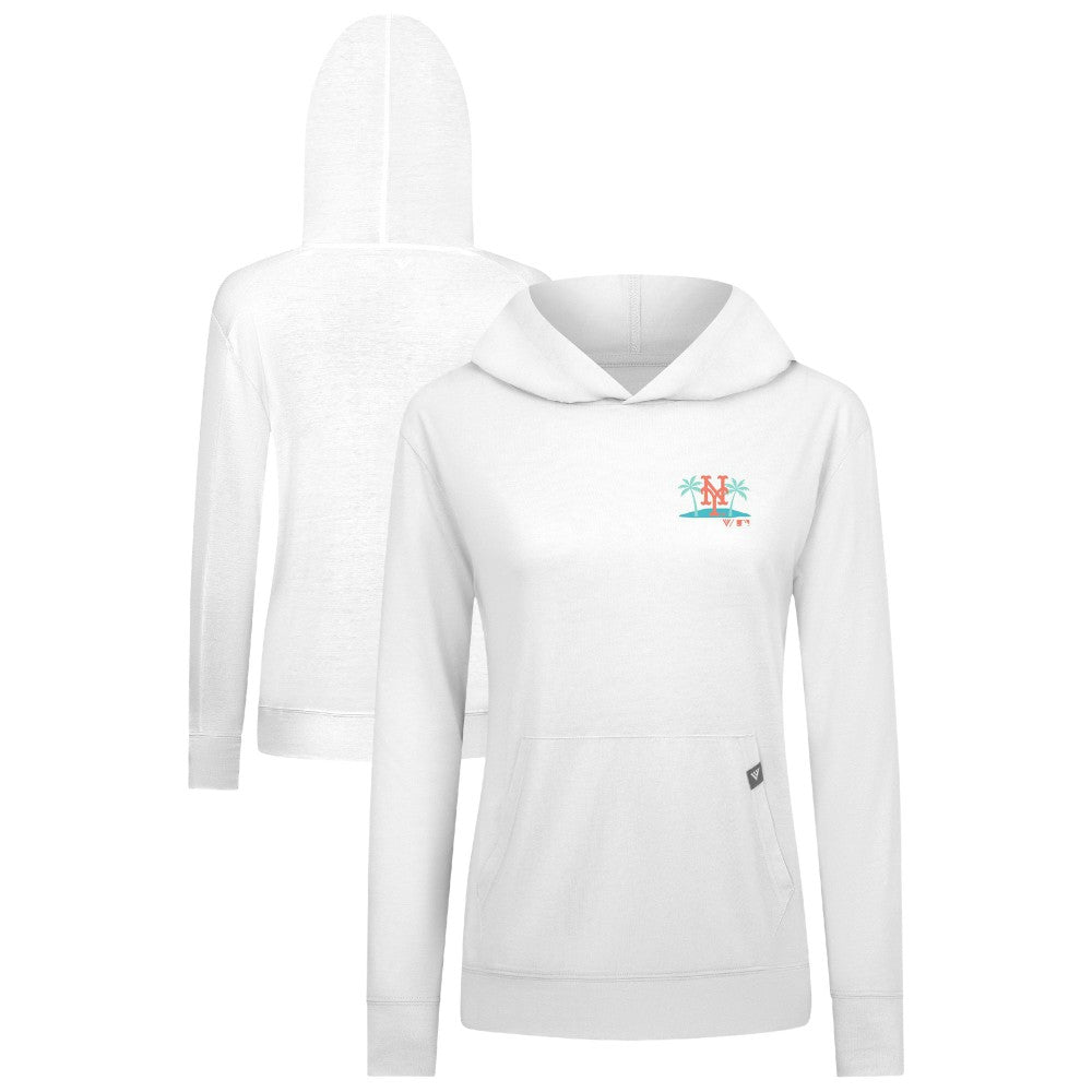 New York Mets Levelwear Women's Relay Spring Break Panoramic Bold Hoodie - White