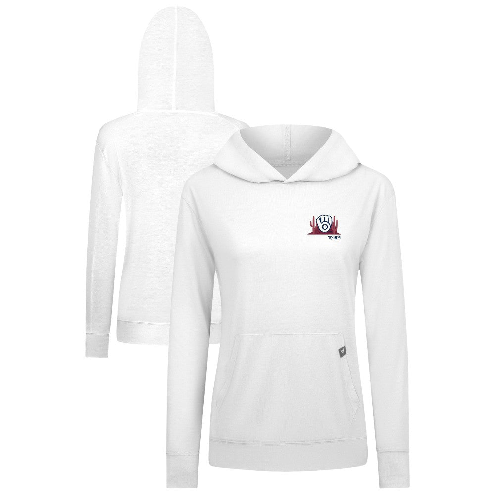 Milwaukee Brewers Levelwear Women's Relay Spring Break Panoramic Bold Hoodie - White
