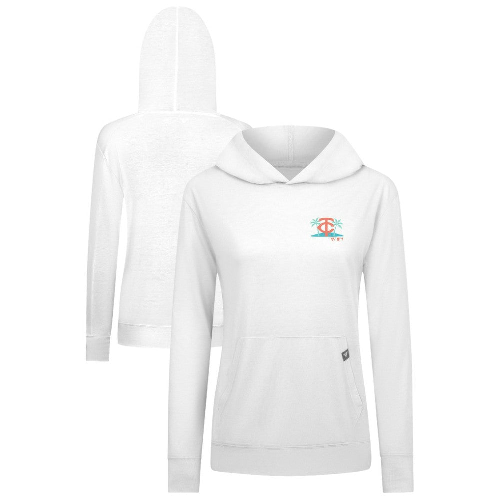 Minnesota Twins Levelwear Women's Relay Spring Break Panoramic Bold Hoodie - White