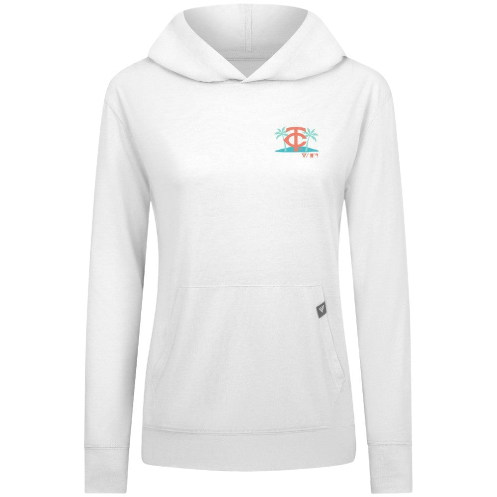 Minnesota Twins Levelwear Women's Relay Spring Break Panoramic Bold Hoodie - White