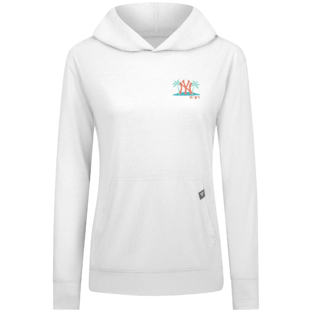 New York Yankees Levelwear Women's Relay Spring Break Panoramic Bold Hoodie - White